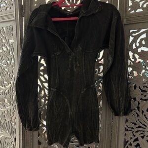 Fashion Nova Black Ribbed Jumpsuit